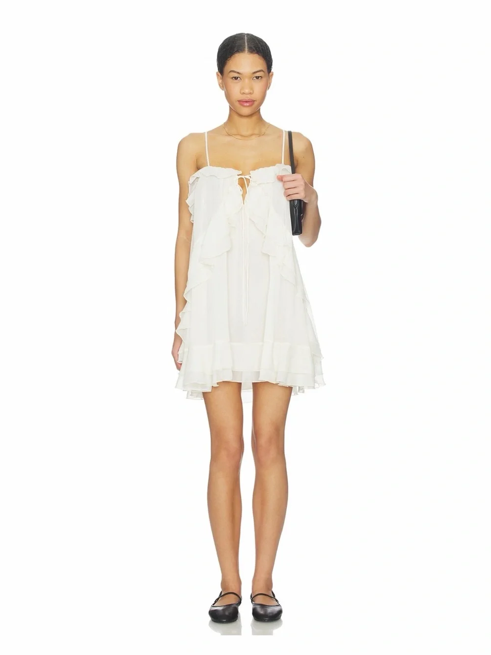 Lioness Ethereal Ruffle Mini Dress White - Picture 1 of 7